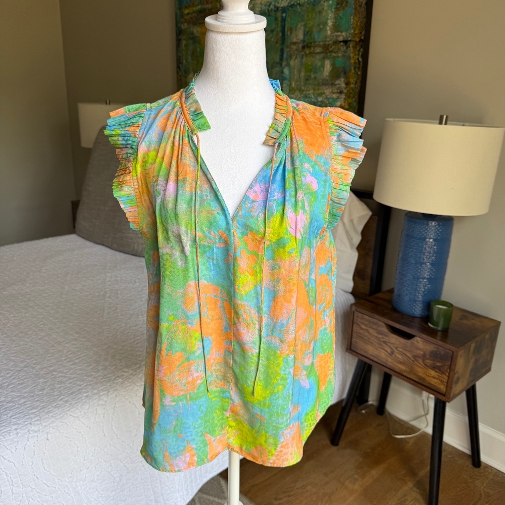 Current Air flutter sleeve top